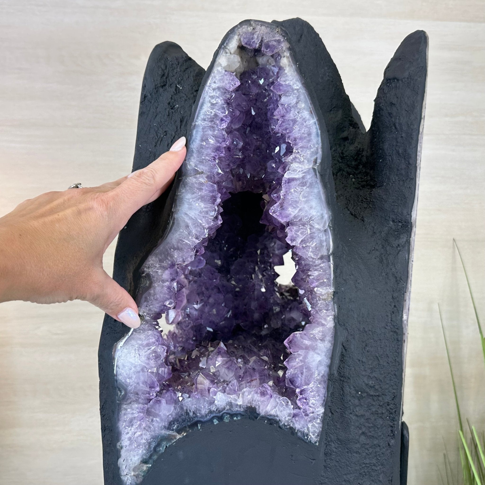 Unique Amethyst Cluster of 4 Cathedrals on a Rotating Stand, 125.7 lbs & 29.8" Tall #5492 - 0036 - Brazil GemsBrazil GemsUnique Amethyst Cluster of 4 Cathedrals on a Rotating Stand, 125.7 lbs & 29.8" Tall #5492 - 0036Clusters on Rotating Bases5492 - 0036