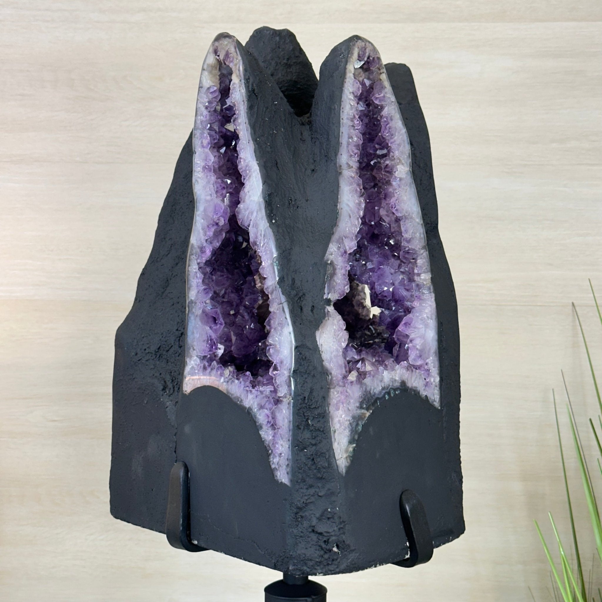 Unique Amethyst Cluster of 4 Cathedrals on a Rotating Stand, 125.7 lbs & 29.8" Tall #5492 - 0036 - Brazil GemsBrazil GemsUnique Amethyst Cluster of 4 Cathedrals on a Rotating Stand, 125.7 lbs & 29.8" Tall #5492 - 0036Clusters on Rotating Bases5492 - 0036