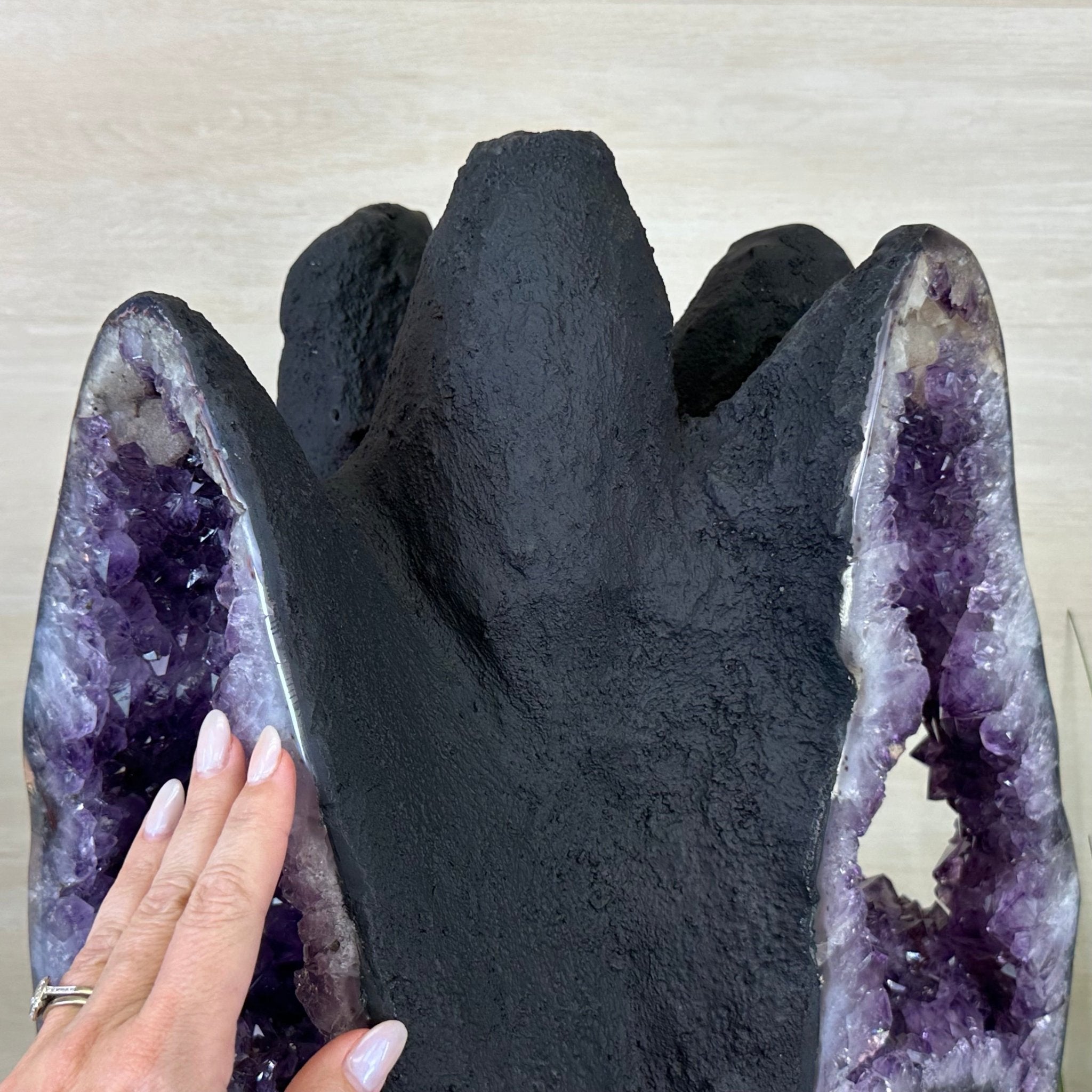 Unique Amethyst Cluster of 4 Cathedrals on a Rotating Stand, 125.7 lbs & 29.8" Tall #5492 - 0036 - Brazil GemsBrazil GemsUnique Amethyst Cluster of 4 Cathedrals on a Rotating Stand, 125.7 lbs & 29.8" Tall #5492 - 0036Clusters on Rotating Bases5492 - 0036