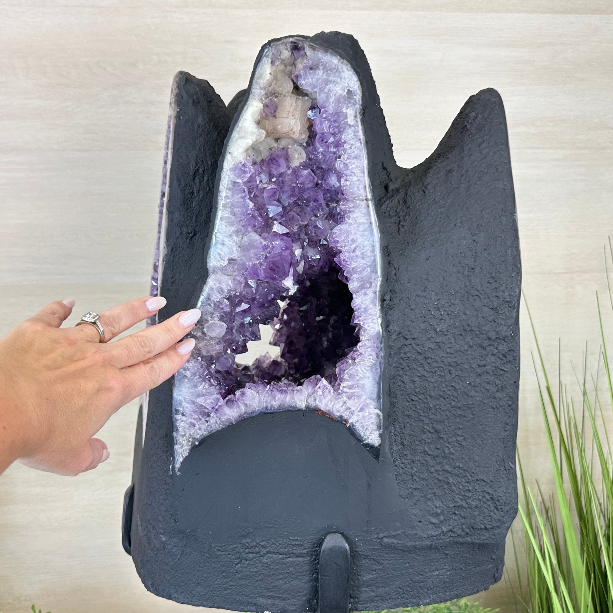 Unique Amethyst Cluster of 4 Cathedrals on a Rotating Stand, 125.7 lbs & 29.8" Tall #5492 - 0036 - Brazil GemsBrazil GemsUnique Amethyst Cluster of 4 Cathedrals on a Rotating Stand, 125.7 lbs & 29.8" Tall #5492 - 0036Clusters on Rotating Bases5492 - 0036