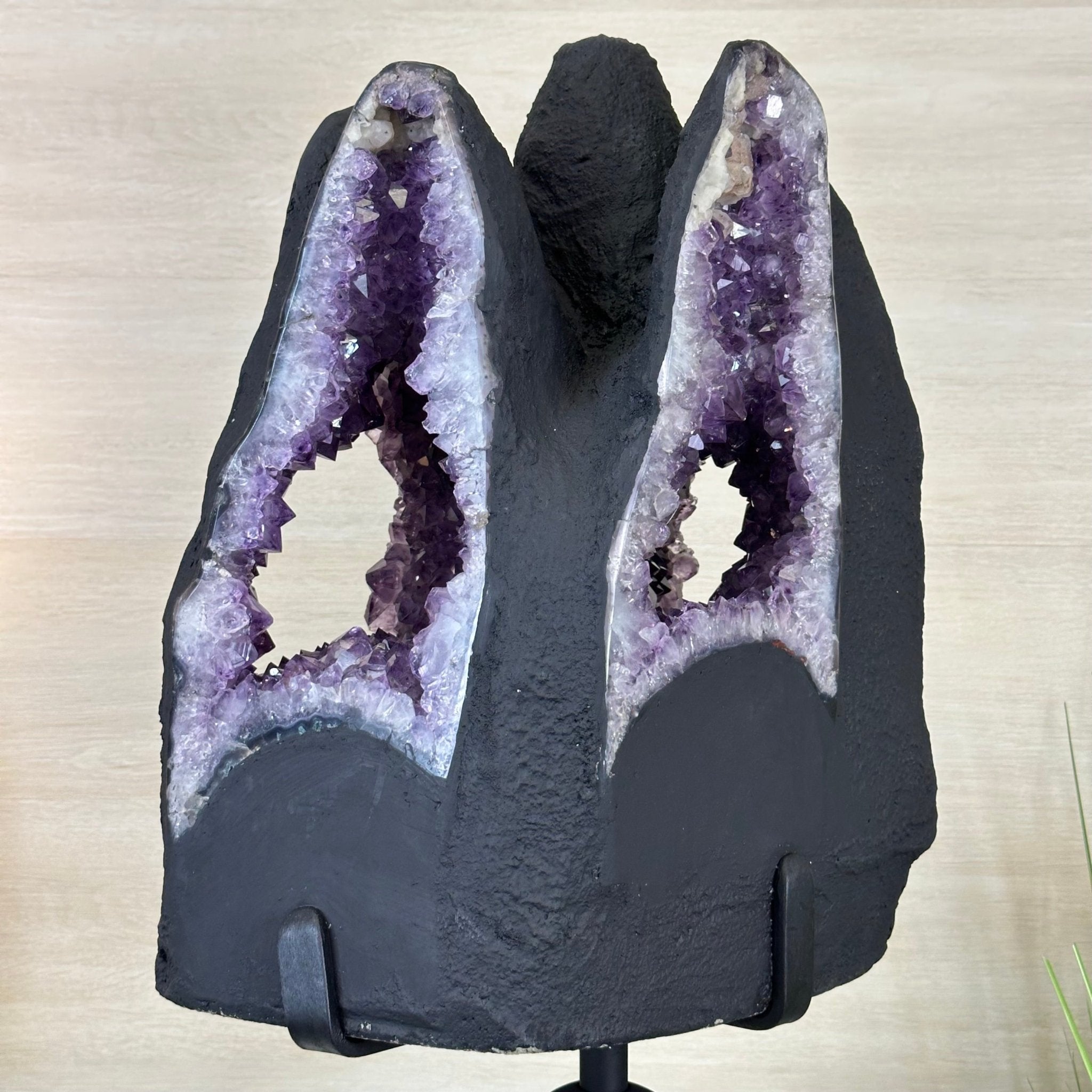 Unique Amethyst Cluster of 4 Cathedrals on a Rotating Stand, 125.7 lbs & 29.8" Tall #5492 - 0036 - Brazil GemsBrazil GemsUnique Amethyst Cluster of 4 Cathedrals on a Rotating Stand, 125.7 lbs & 29.8" Tall #5492 - 0036Clusters on Rotating Bases5492 - 0036