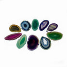 Mixed Brazilian Natural & Dyed Agate slices Mix, 1.5" to 3", 10 pieces