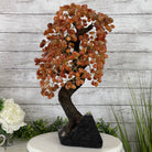 Carnelian Gemstone Tree resembling a bonsai with orange gemstone flowers