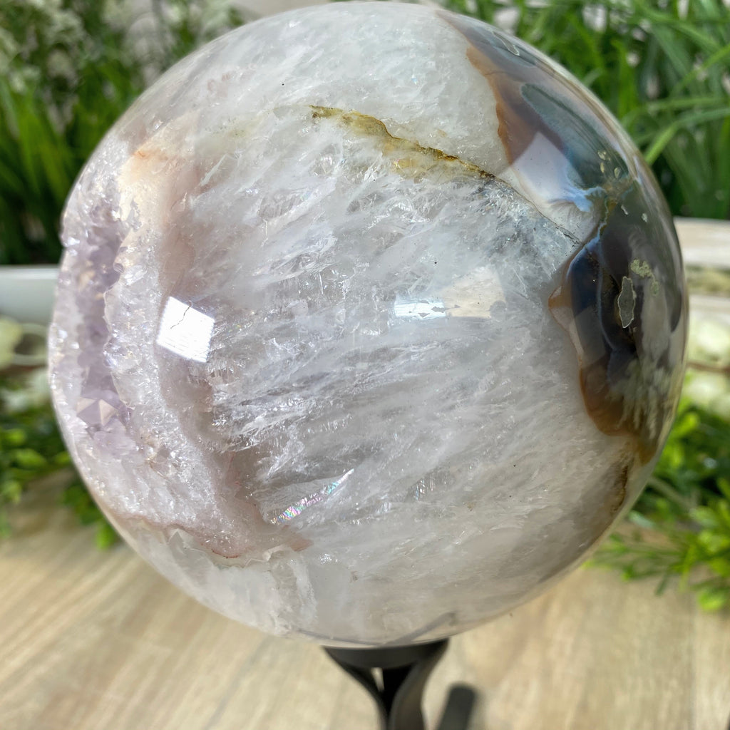 Amethyst Sphere on Spinning Base, 5.4" diameter and 10.9" tall (5607-0015) by Brazil Gems