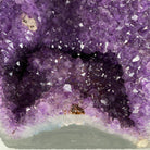 close up of the bottom part of the Extra Quality Brazilian Amethyst Cathedral, 14.6” tall & 43.1 lbs